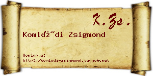 Komlódi Zsigmond névjegykártya